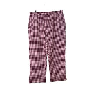Susan Graver Weekend Red and White Gingham Pull-On Pants